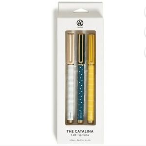 U Brands Casual Chic Catalina Felt Tip Pens Set Of 3 BNIB